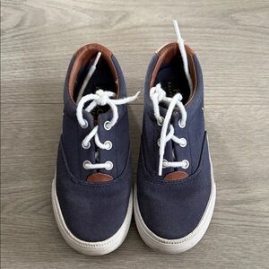 Polo by Ralph Lauren Dark Blue Canvas Sneakers with White Laces